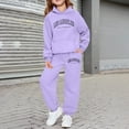 thumbnail image 2 of Gaexia Girls Fall Outfits Size 7/8 ,Girls' Long Sleeve Hoodie And Sweatshirt With Letter Print For Casual Wear And Outdoor Activities, 2 of 4