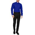 thumbnail image 3 of J. METHOD Men's Dress Shirt – Classic Long Sleeve Slim Fit Button Down Solid Color Top S-5XL NEMT104 Royal Blue M 32/33, 3 of 7