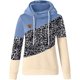 thumbnail image 3 of Sudadera con capucha para mujer, estilo informal, con cuello vuelto, manga larga, con bloques de color, suéteres, tops de otoño, 3 of 5