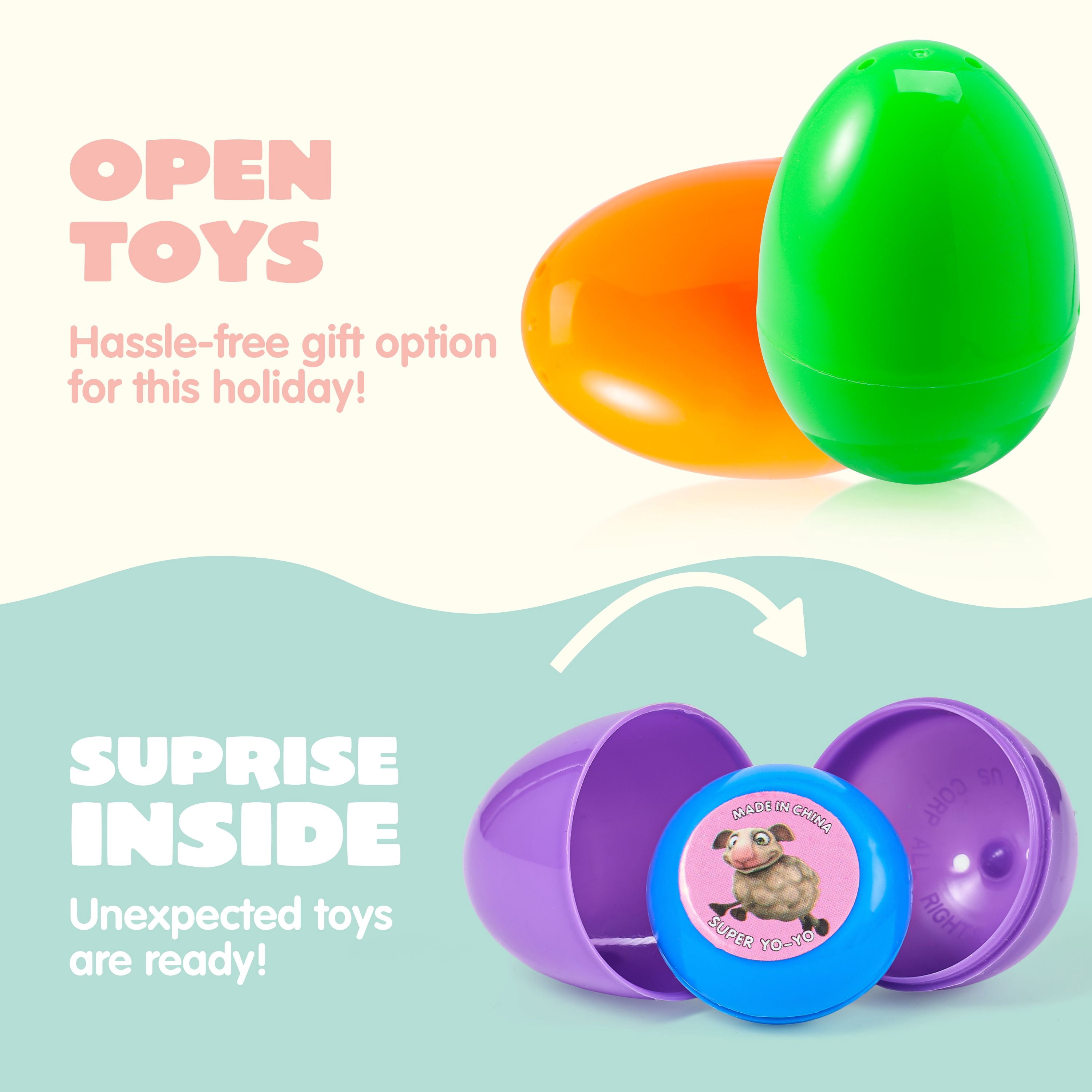Joyfy 48 Packs Prefilled Easter Egg,Easter Egg with Toys Inside,Easter Basket Stuffers for Kids Easter Basket Classroom Exchange Toddler Boys Girls