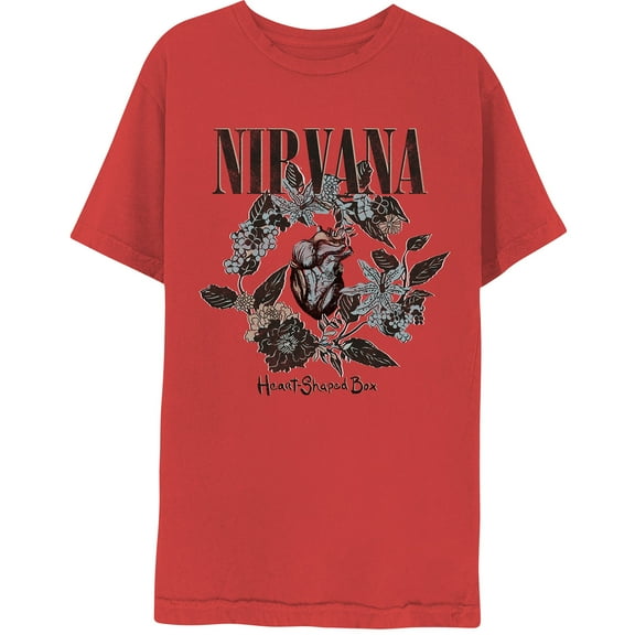 Men's Nirvana Heart-Shaped Box Slim Fit T-shirt Small Red