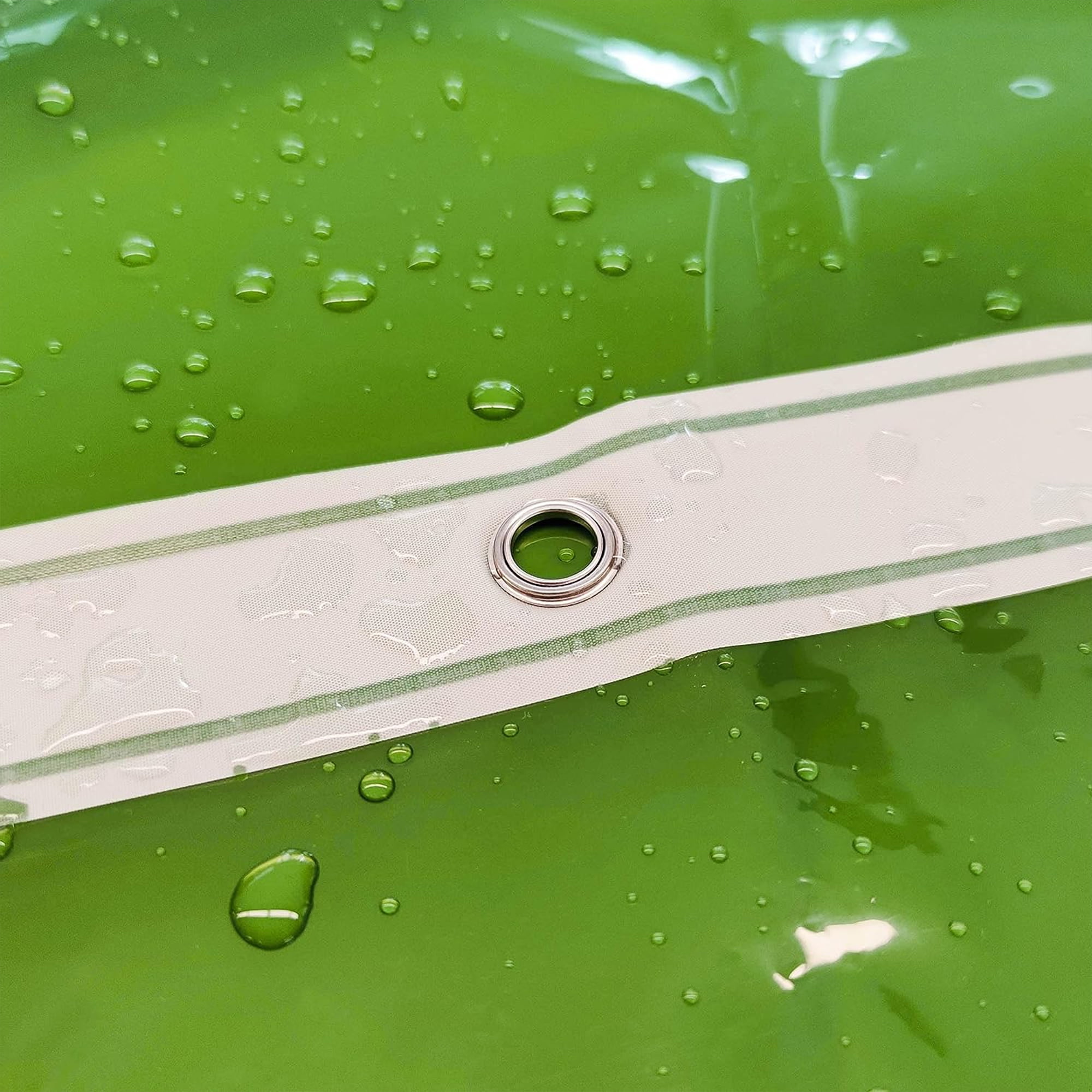 Barossa Design Lightweight Waterproof Shower Curtain PEVA Liner with 3 Magnets -Clear Green, 72" x 72"