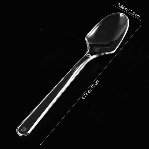 Stri 100 PCS Mini Transparent Plastic Spoons Disposable Flatware Spoons for Jelly Ice Cream Dessert Appetizer