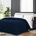 thumbnail image 3 of DNG Creations 3 Piece Reversible Diamond Pattern Comforter All Season 550 GSM - Oversized King - Size ( Navy-Blue/White Colour ) 800 Threads Count, 100% Egyptian Cotton, 3 of 7