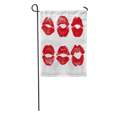 SIDONKU Kiss of Red Lips on Affair Beautiful Beauty Brilliance Garden Flag Decorative Flag House Banner 12x18 inch
