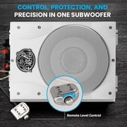 Lanzar Waterproof 1000W Slim Marine Subwoofer, 3 in, White