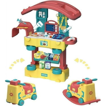 3 in 1 Toddler Kids Tool Bench Set, Rocking Toy, 254 Pcs Pretend Play Toddler Toy Tools with Realistic Accessories, Construction Tool Kit, Toys Gift for 3-8 Years Old Boys Girls