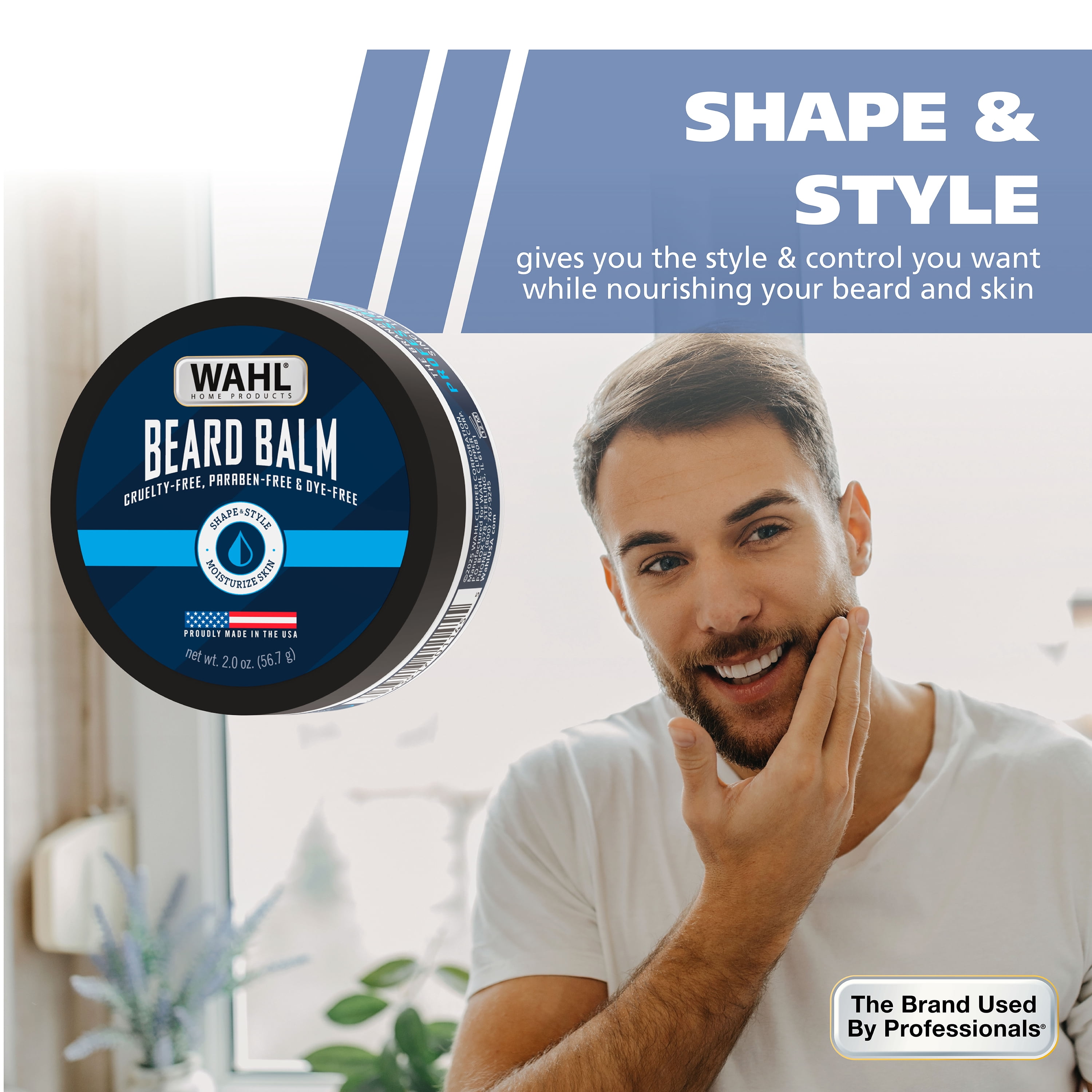 Wahl Beard Balm for Men - Leave in Conditioner Light Hold for All-Day Control – with Shea Butter, Aloe, Mango Seed Butter & Candelilla Wax, 2oz.- Model 3028690