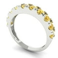 thumbnail image 2 of 1 ctw Wedding Band for Women - 14K White Gold Yellow Moissanite Stackable Eternity Ring, 2 of 6