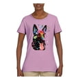 thumbnail image 2 of Wild Bobby Dean Russo German Shepherd Dog Lover Women Graphic Tee, Light Pink, Small, 2 of 5
