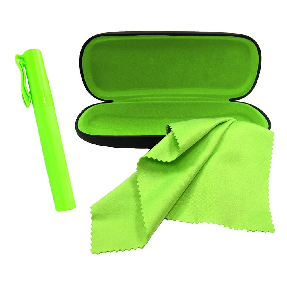 Eyeglasses Case Set, Includes Eyeglass Case, Eyeglass Cleaner Spray, and Microfiber Cloth, Great