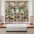 thumbnail image 2 of Ambesonne Classic Kitchen Curtains, Opulent Palatial Room Scene, 55"x30", Ecru Seafoam and Cocoa, 2 of 3