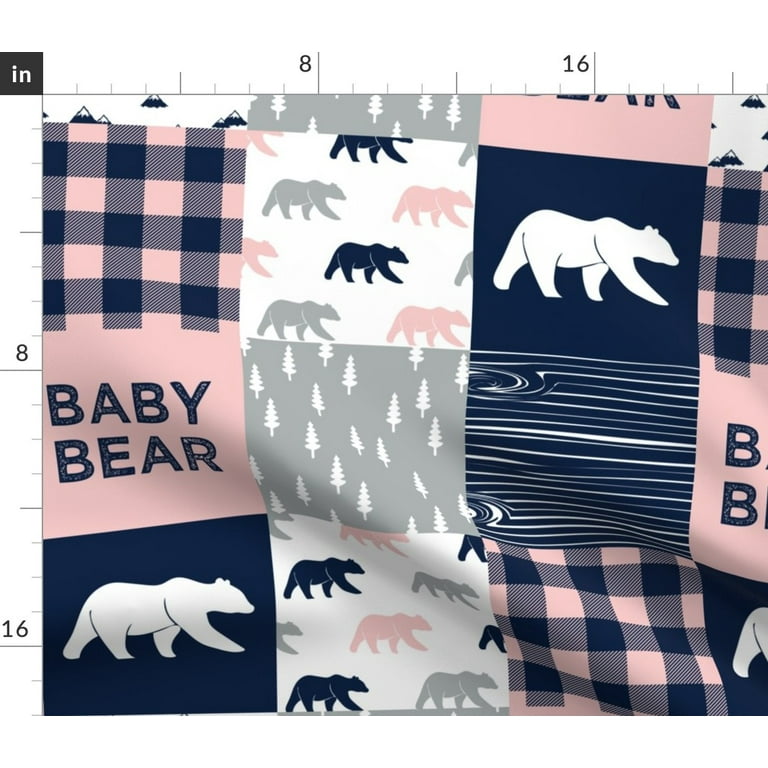 Spoonflower Fabric - Bear Patchwork Woodland Wholecloth Cheater