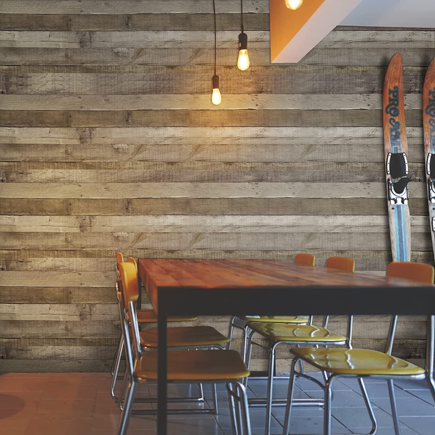 UMIGGEE Wood Wallpaper Peel and Stick Wallpaper 17.7" x 118" Faux Wood Plank Wallpaper Distressed Reclaimed Wood Wallpaper Plank Self Adhesive Contact Paper Adhesive Backing Easy to Clean