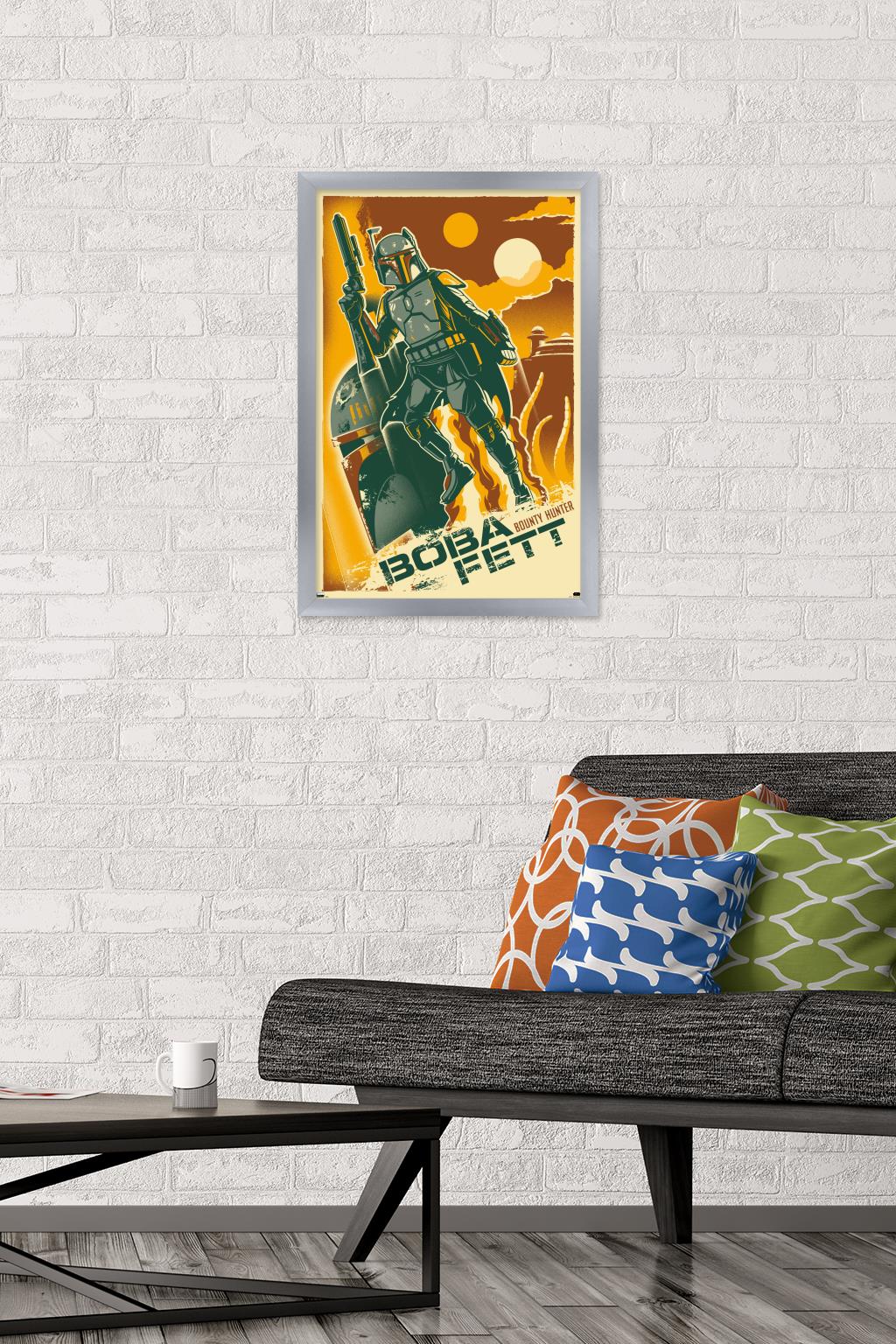 Star Wars: Saga - Boba Fett - Two Suns Wall Poster, 14.725" x 22.375", Framed