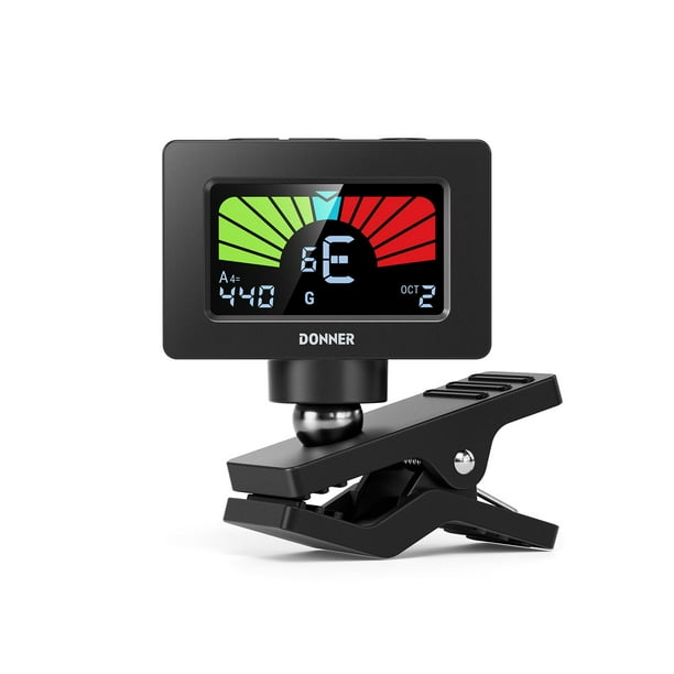 Afinador de guitarra Donner DT-10, pantalla LCD magnética con clip, color negro