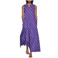 thumbnail image 2 of Womens Casual Dresses for Summer Women's Summer Fashion Printing Sleeveless V-Neck Dress Purple XXL, 2 of 5