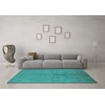 thumbnail image 3 of Ahgly Company Indoor Rectangle Solid Turquoise Blue Modern Area Rugs, 7' x 9', 3 of 4