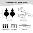thumbnail image 4 of ZOPZO Decorative Adjustable Curtain Rod for Dining Room, Living Room and Bedroom, Crystal Finish, 48-84 Inch, Champagne Gold, 4 of 6
