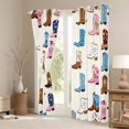 thumbnail image 3 of Feelyou Cowboy Boot Black Out Curtains, Cartoon Bohemian Curtains Pack of 2 (42x63 Each), 3 of 6