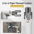 thumbnail image 4 of Integrated Internal & External Pipe Threading Tool, Electric Drill Compatible 2-in-1 PVC Pipe Threader Kit with 1/2" (DN15) & 3/4"(DN20) Die Sizes for Plumbing Repairs-PVC Thread Maker (2PCS 1/2"), 4 of 10