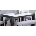 thumbnail image 4 of Elegant White Faux Marble Top Dining Table - 66" Rectangular, Charcoal Legs, Seats 6, Modern Kitchen/Dining Room Table, Rubberwood &amp; MDF, 4 of 9