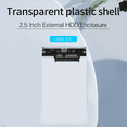 thumbnail image 3 of 2X USB3.0/Type-C HDD Enclosure of 2.5 Inch Case SSD SATA3 to USB 3.0 Transparent HDD Box USB C HDD Case 5Gbps, 3 of 7