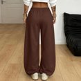 thumbnail image 5 of WULMLEO Oversized Wide Leg Baggy Sweatpants for Women Elastic Waist Casual Pants With Pockets Coffee M, 5 of 8