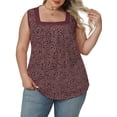 thumbnail image 5 of NISVIYA Womens Tank Tops Trendy Sleeveless Shirts Casual Square Neck Tunics Mauve Leopard Printed S, 5 of 7