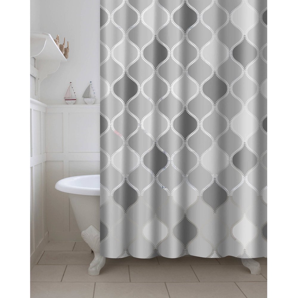 EcoFriendly Printed Lisse PEVA/EVA Shower Curtain with Metal Roller