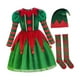 thumbnail image 3 of Disfraz de elfo navideño para cosplay, decorativo, novedoso, reutilizable, con calcetines M para altura 120cm, 3 of 9