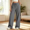 thumbnail image 3 of Girls Back to School Pants Loose Fit Wide Leg Elastic High Waisted Pants Drawstring Casual for Everyday Wear Grey2,170, 3 of 7