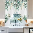 thumbnail image 3 of Swag Curtains Valances for Windows, Fall Thanksgiving Short Kitchen Window Curtains Over Sink, Orange White Green Pumpkin Eucalyptus Leaf Cafe Curtains Panel Set Of 2,Rod Pocket, 63 Inches Length, 3 of 8