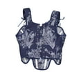 thumbnail image 5 of qolati Renaissance Floral Corset Tops for Women Going-Out Vintage Push-Up Overbust Bustier Top Lace-Up Shoulder Strap Boned Bodyshaper Halloween Clothes Multicolor M, 5 of 9
