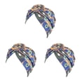 thumbnail image 1 of Sonducket Estilos bohemios Head Wraps para mujer Zafiro Azul naranja Pre-Atado Sleep Beanie Cap plisado, 1 of 6