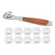 thumbnail image 2 of Leather Skiver, 10 Detachable Peeling Blades Safe Comfortable Grip Leather Skiving Knife Composite Wood Handle For Leather Thinning For Leather Craft DIY ANGGREK Otros, 2 of 8