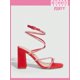 thumbnail image 2 of Party Collection Women Shoes Rhinestone Decor Chunky Heeled Ankle Strap Black Sandals Valentines Day, 2 of 4