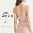 thumbnail image 4 of VYANTA Women's Pink Halter Crop Tank Top, Open Back, Slim Fit, 4 of 10