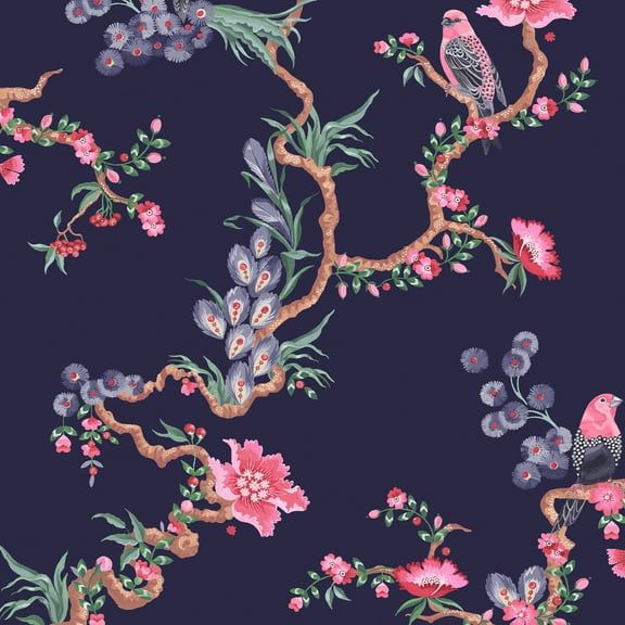 Cath Kidston Birds & Berries Navy Wallpaper