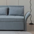 thumbnail image 4 of Sleeper Loveseat Couch with Pull-Out Bed, Convertible Sofa Bed with Adjustable Armrests, 2 Seat Chaise Chair with 2 Pillows, Grey, 4 of 9
