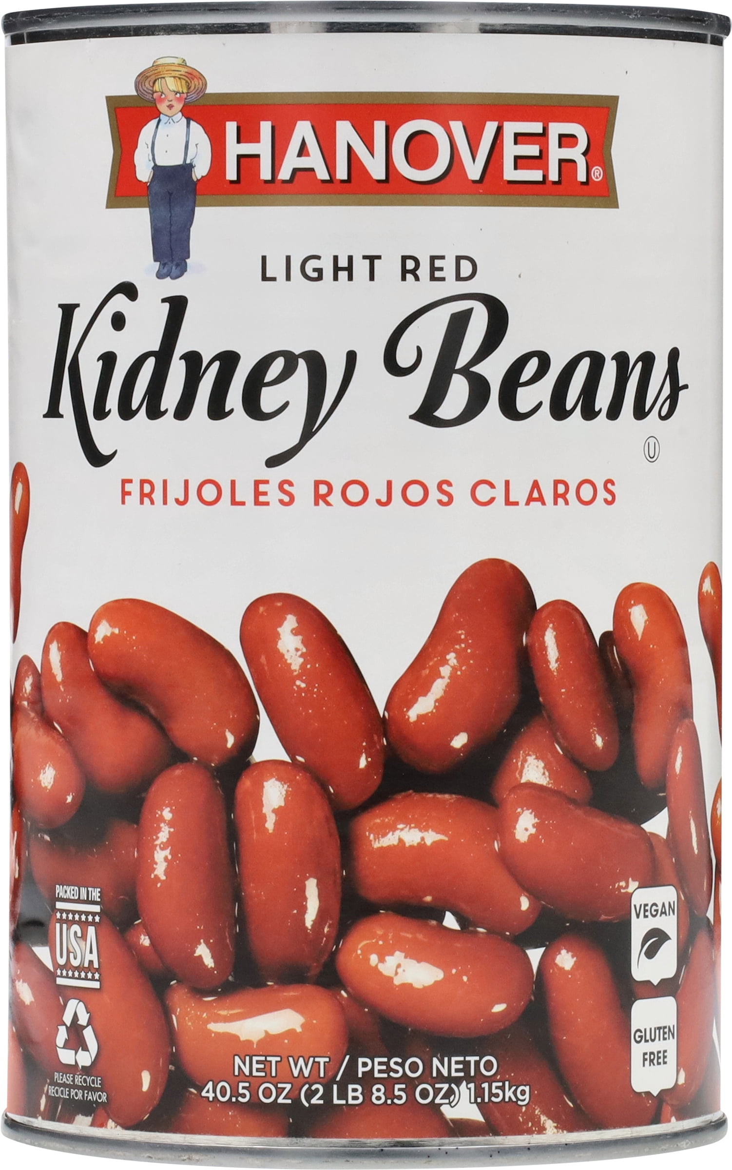 Hanover Redskin Kidney Beans Light Red, 40.5 oz Can – Family-Size Seasoned Beans for Chili, Rice, and Hearty Sides