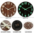 thumbnail image 3 of 12 Inch Luminous Wall Clock Silent Wooden Design Night Lights  Wall Clock, 3 of 9