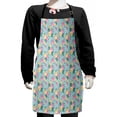 thumbnail image 1 of Shabby Flora Kids Apron, Colorful Roses Vegetation in the Summer with Leaves Bridal, Boys Girls Apron Bib with Adjustable Ties for Cooking Baking Painting, Turquoise Pale Pink, by Ambesonne, 1 of 2