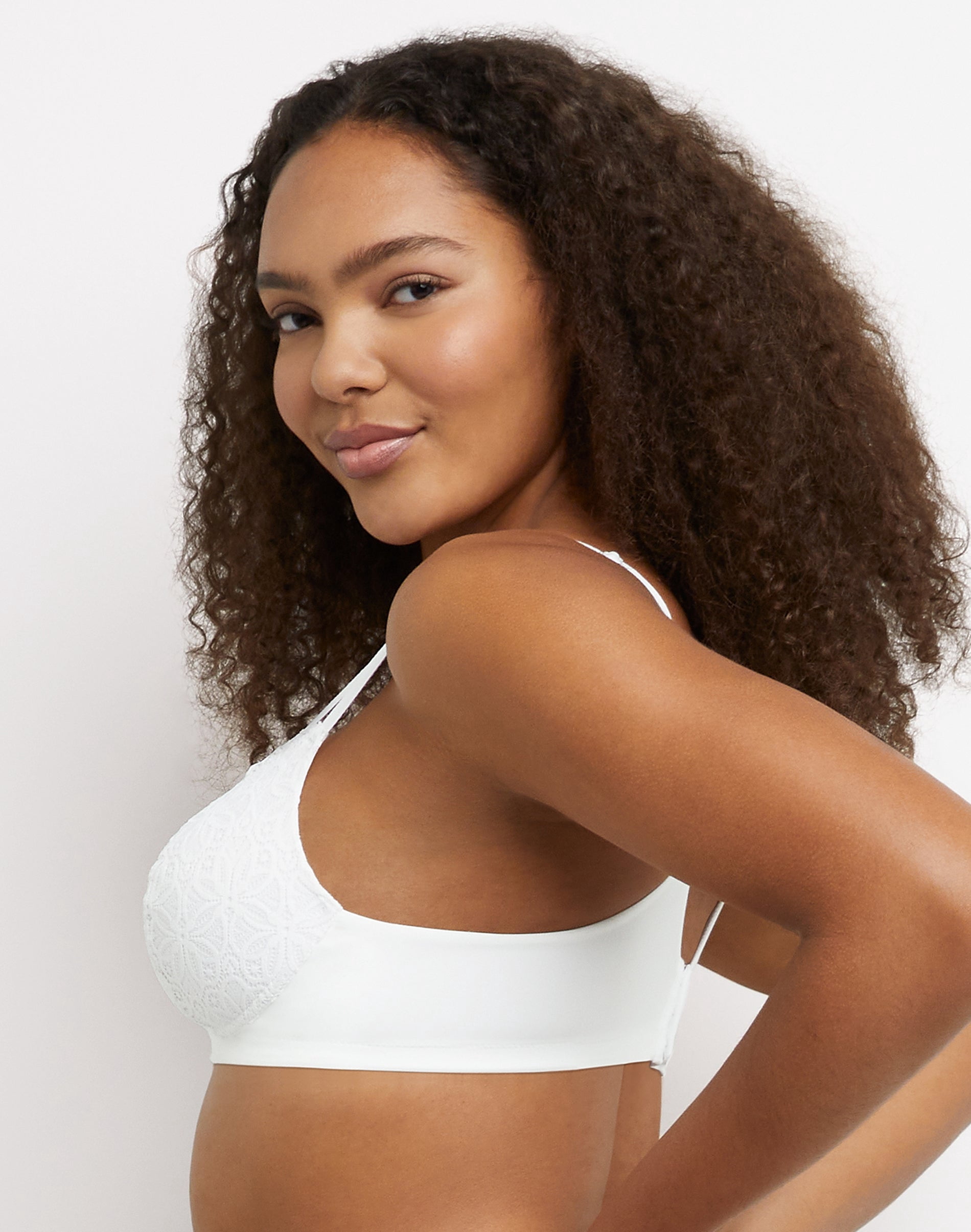 Maidenform M Soft Support Wireless Bralette White XL Women's