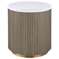 thumbnail image 3 of Coaster Jason 3-piece Round White Marble Coffee Table Set Greige, 3 of 10