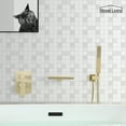 thumbnail image 3 of Boyel Living Bathroom Bathtub Faucet Single-Handle Handheld Shower,2-function Waterfall Bath Tub Filler Wall Mount Roman Tub Faucet with Hand Shower in Brushed Gold, 3 of 8