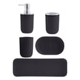 thumbnail image 2 of Juego de accesorios de baño Modernos de plástico 5 piezas con Dispensador de jabón negro, 2 of 7