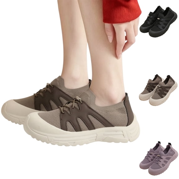 YOUYEDIAN Orthopedic Shoes for Women Dressy Slip on Non Slip Mesh Sneakers Spring Work Breathable Closed Toe Arch Support Shoes