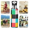 thumbnail image 7 of Yayeee 20oz Double Wall Stainless Steel Water Bottle with Flip Straw, Blue Checkered Pattern, 7 of 7