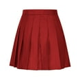 thumbnail image 4 of 5 Womens Skirts Short Summer Women's Solid Color Pleated Belt Pants High Waisted Skirt, 4 of 9